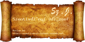 Szentiványi József névjegykártya