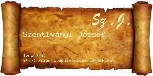 Szentiványi József névjegykártya